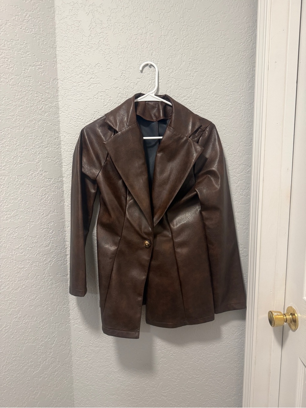 PU leather blazer